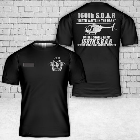 Custom Name US Army 160th SOAR Aviation Regiment Night Stalkers Special Ops T-Shirt 3D