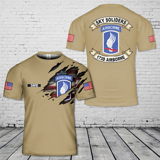 Custom Name US Army 173d Airborne Brigade 3D T-Shirt