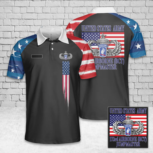 Custom Name US Army 173rd Airborne Brigade - Jumpmaster (Senior Wings), 4th Of July Polo Shirt