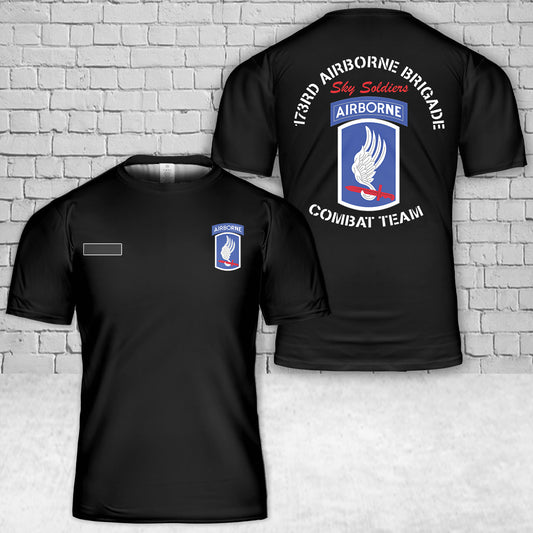 Custom Name US Army 173rd Airborne Brigade, Sky Soldiers, Combat Team T-Shirt 3D