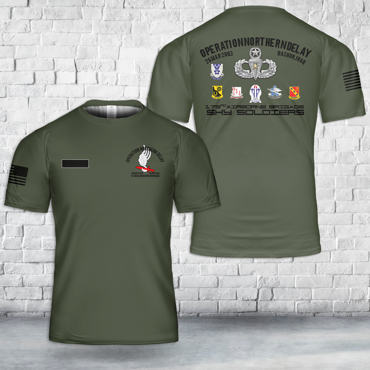 Custom Name US Army 173rd Airborne Brigade Operation Northern Delay T-Shirt 3D