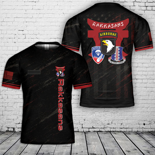 Custom Name US Army 187th Infantry Regiment Rakkasans 101st Airborne Division 3D T-Shirt
