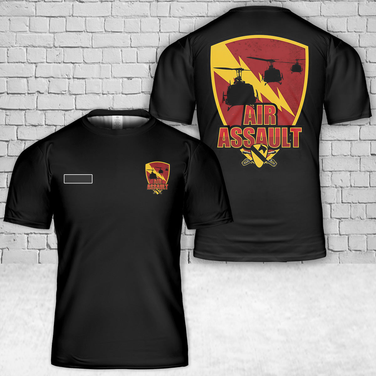 Custom Name US Army 1st Air Cavalry Division Air Cav Air Assault T-Shirt 3D