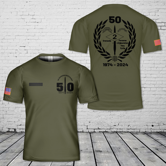 Custom Name US Army 1st Ranger Bn 50th Anniversary T-Shirt 3D
