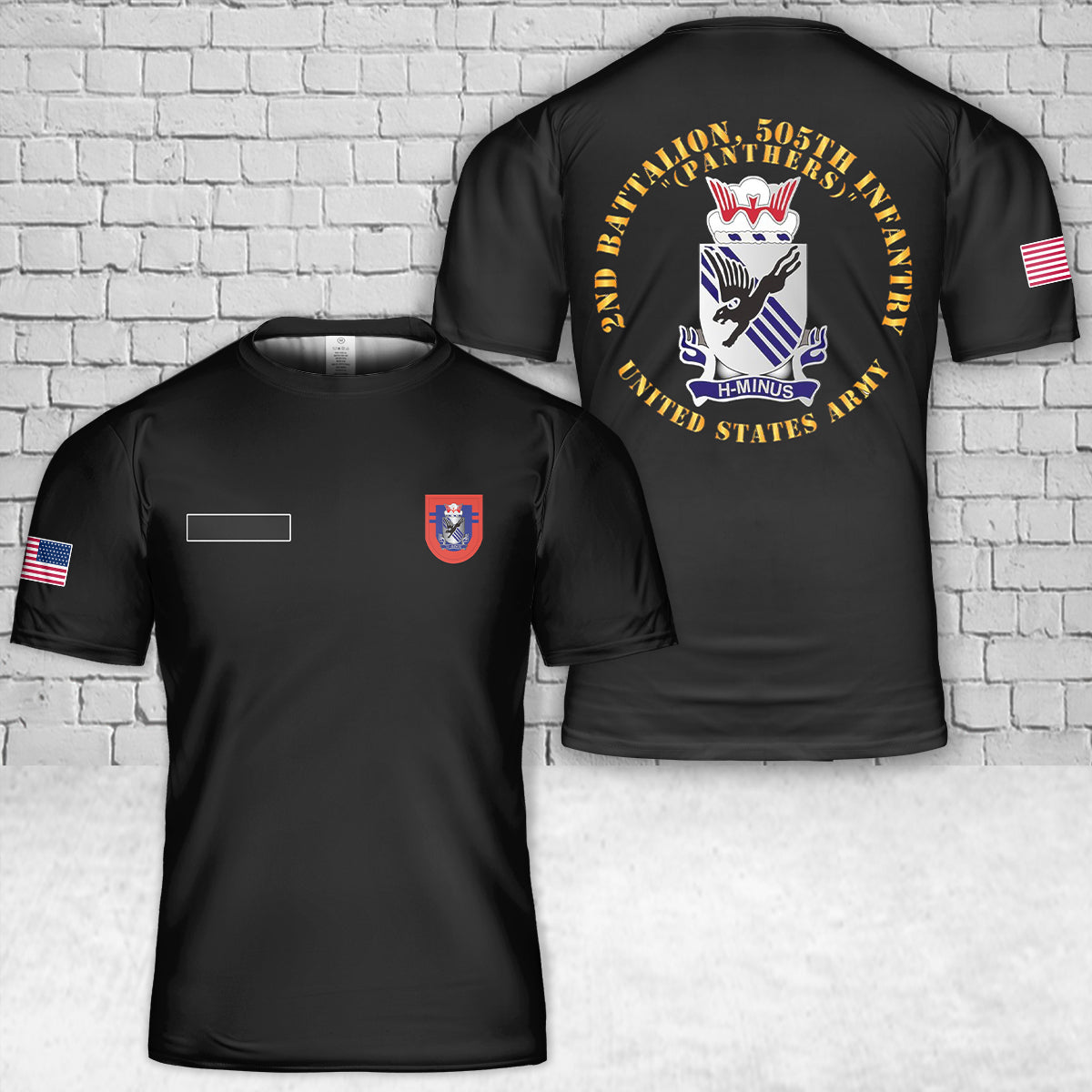 Custom Name US Army 2-505th Parachute Infantry Regiment T-Shirt 3D