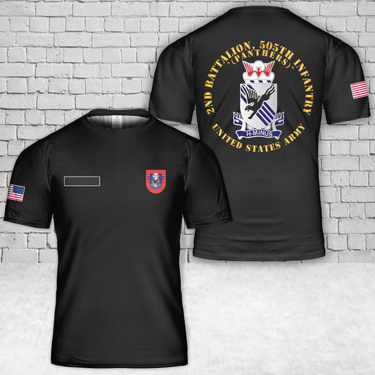 Custom Name US Army 2-505th Parachute Infantry Regiment T-Shirt 3D