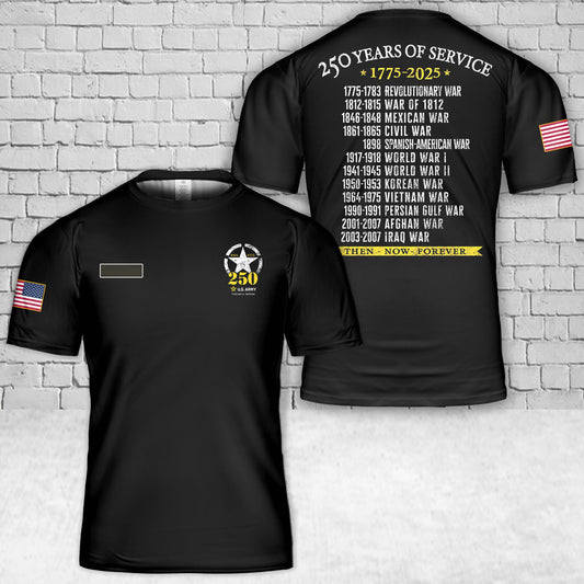 Custom Name US Army 250th Anniversary World Tour T-Shirt 3D