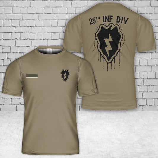 Custom Name US Army 25th Infantry Division T-Shirt 3D