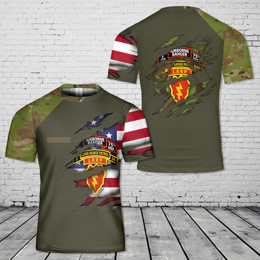 Custom Name US Army 25th Infantry Ranger Long Range Patrol T-Shirt 3D