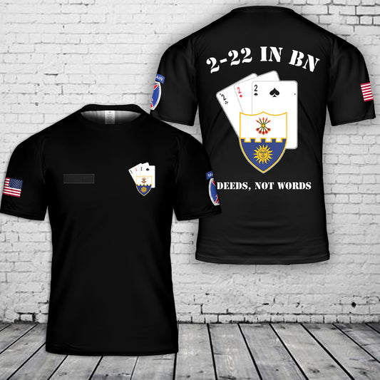 Custom Name US Army 2nd Battalion 22nd infantry regiment T-Shirt 3D