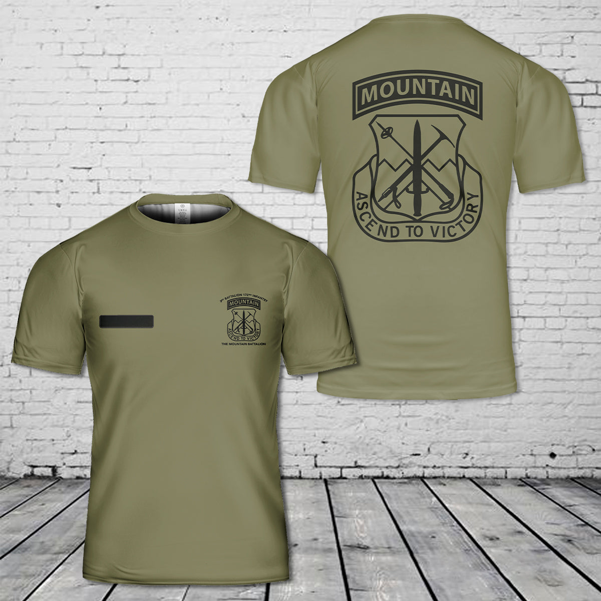 Custom Name US Army 3-172nd Infantry Mountain T-Shirt 3D