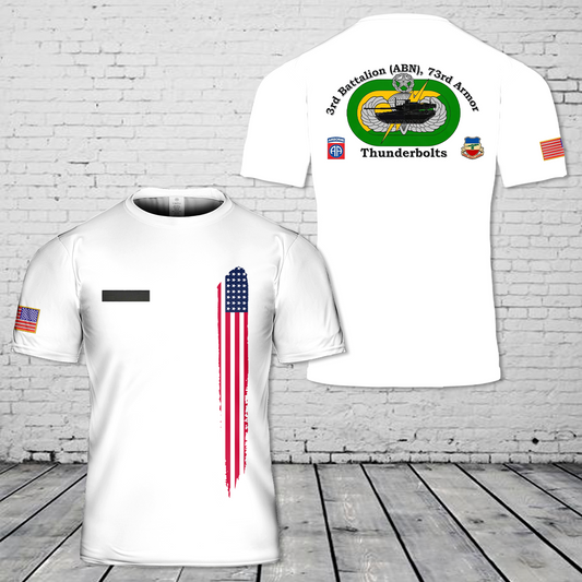 Custom Name US Army 3-73 Armor T-Shirt 3D