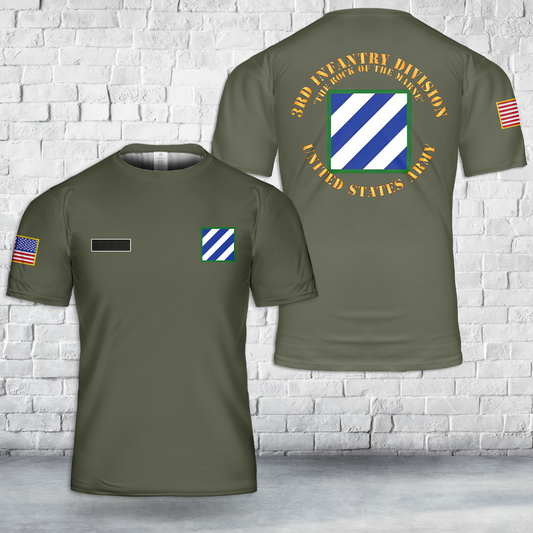 Custom Name US Army 3rd Infantry Division T-Shirt 3D