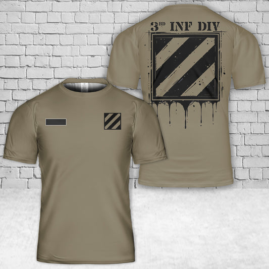 Custom Name US Army 3rd Infantry Division T-Shirt 3D
