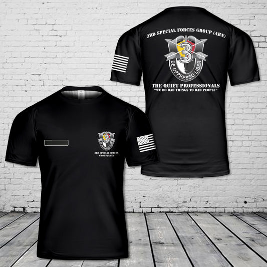 Custom Name US Army 3rd Special Forces Group-Airborne T-Shirt 3D