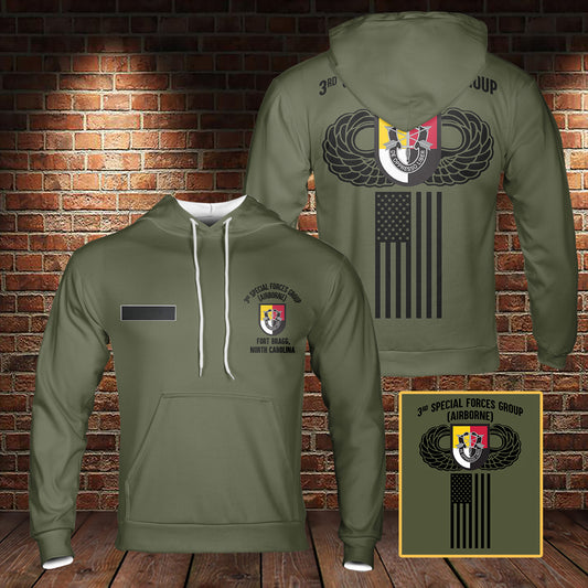 Custom Name US Army 3rd Special Forces Group (3rd SFG) Airborne Badge Hoodie 3D