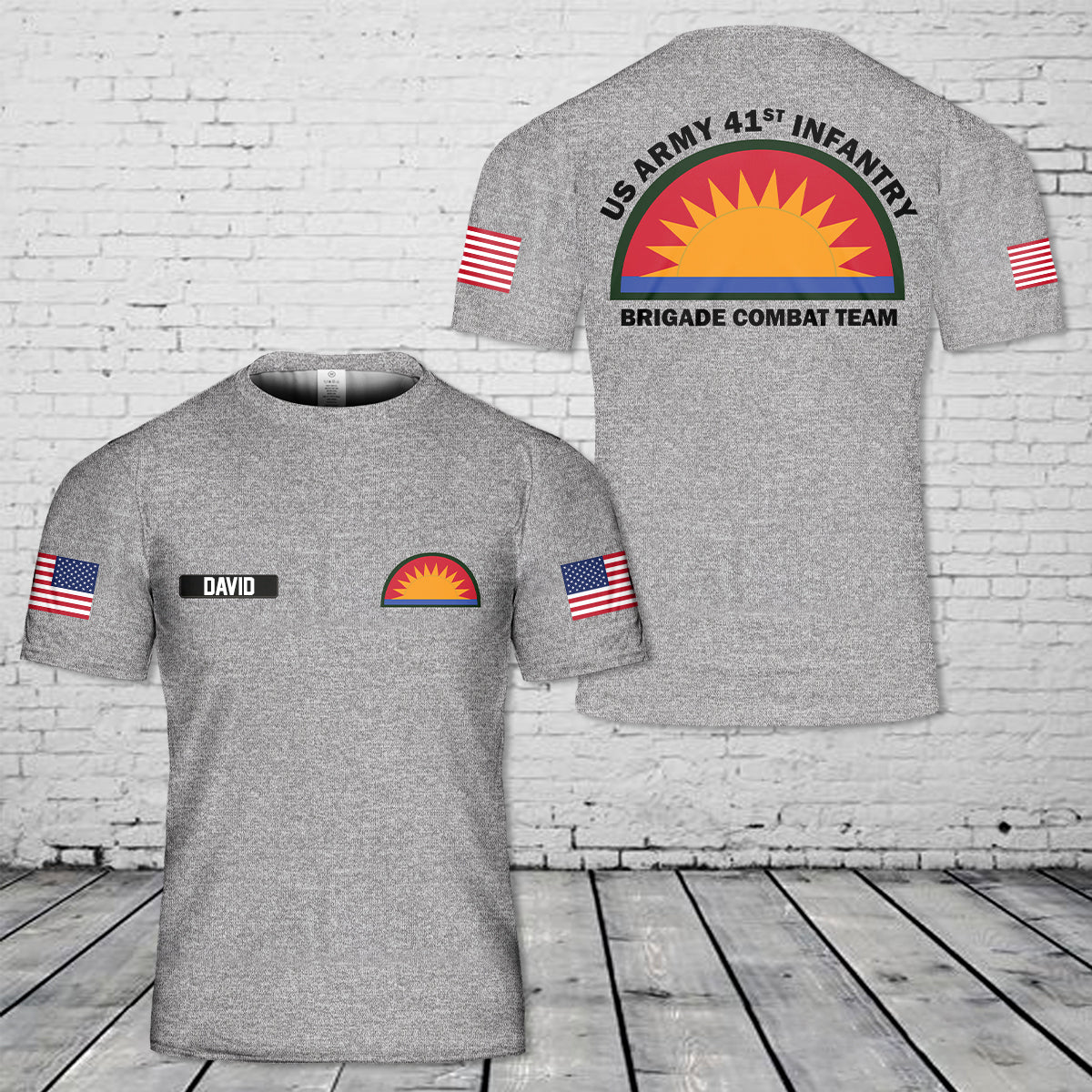 Custom Name US Army 41st Infantry Brigade Combat Team 3D T-Shirt