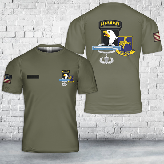 Custom Name US Army 502nd PIR 101st Airborne CIB Airborne Senior T-Shirt 3D