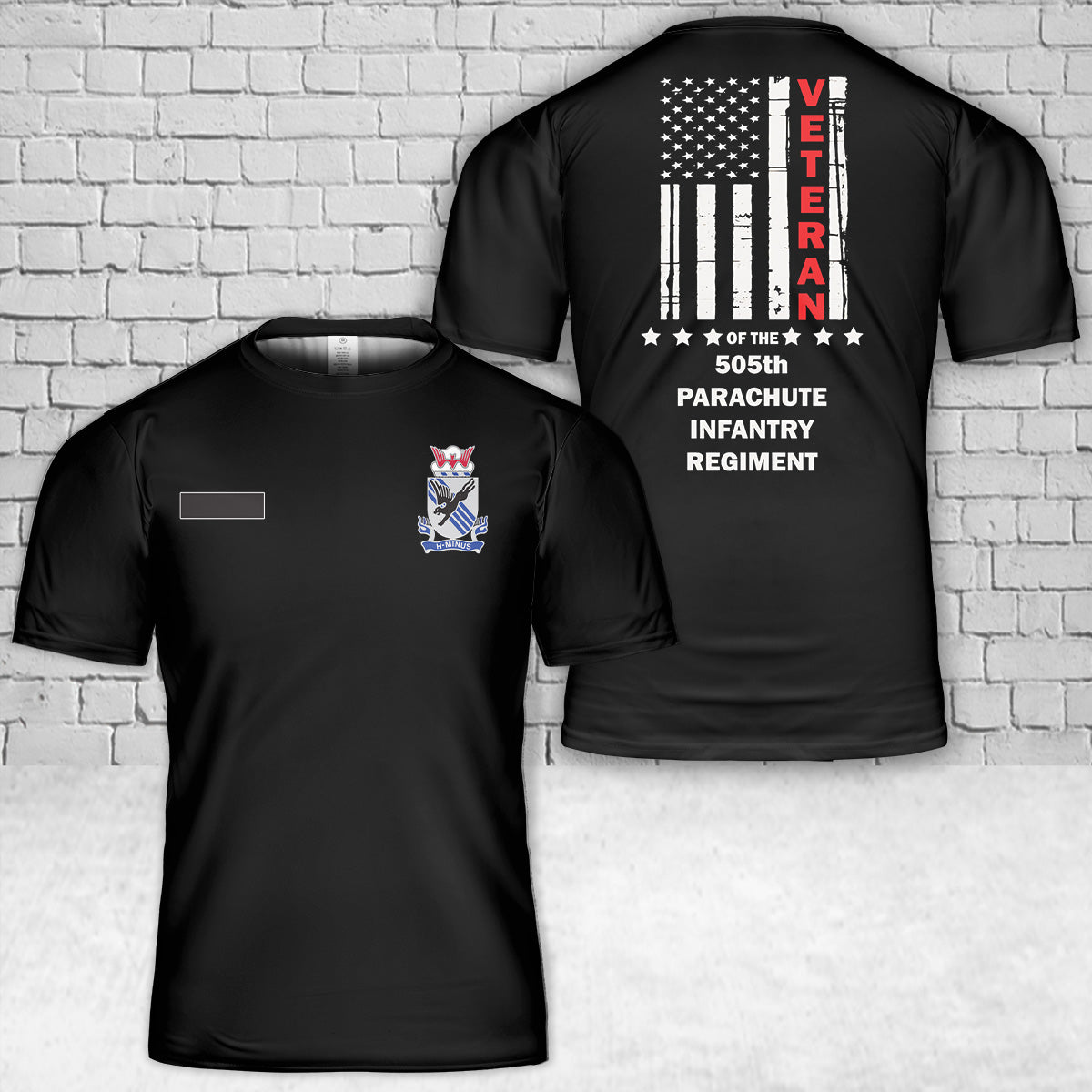 Custom Name US Army 505th Parachute Airborne Infantry Regiment Veteran T-Shirt 3D