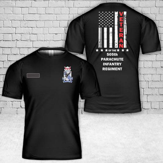Custom Name US Army 505th Parachute Airborne Infantry Regiment Veteran T-Shirt 3D