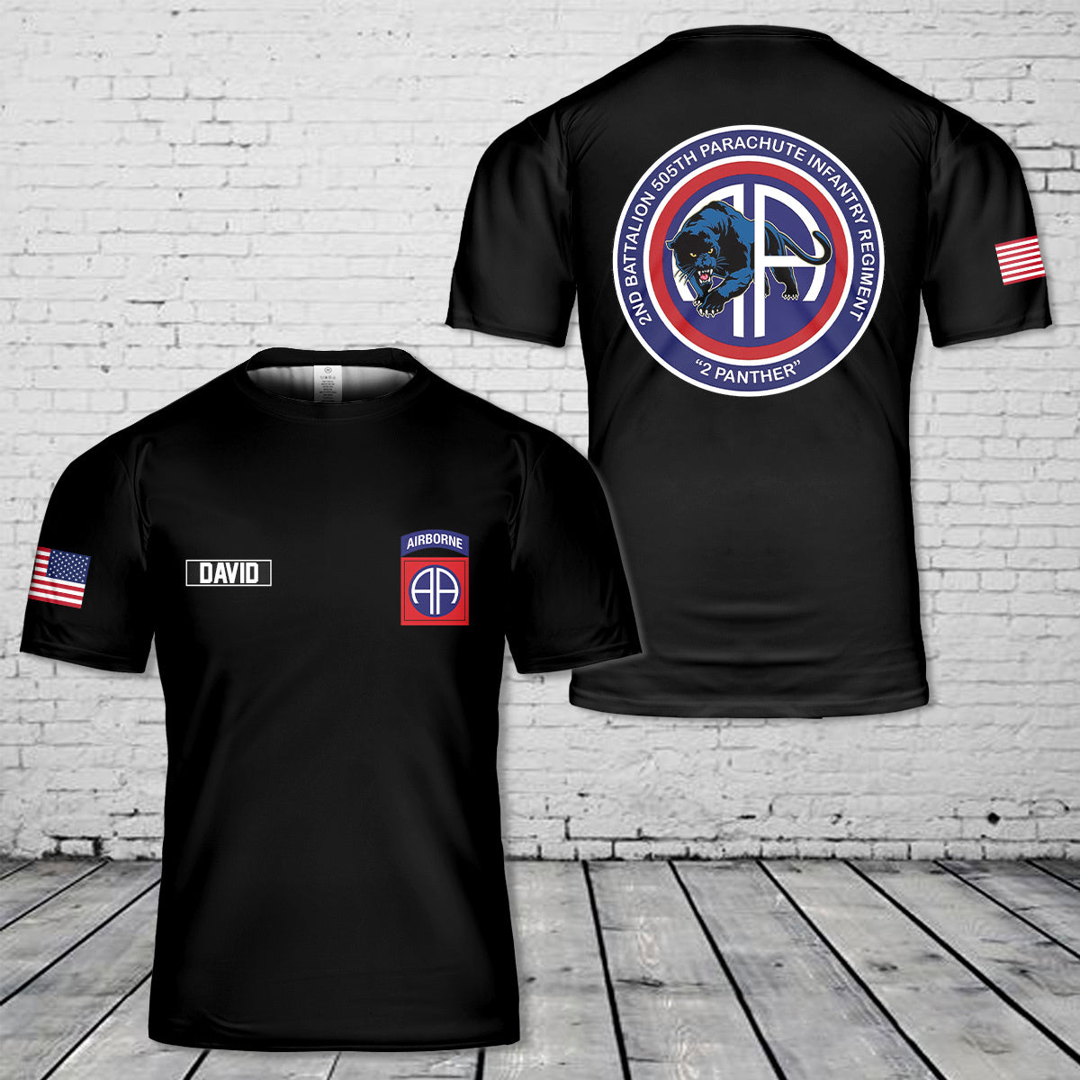 Custom Name US Army 505th Parachute Infantry 3D T-Shirt