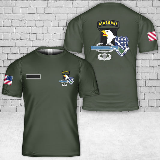 Custom Name US Army 506th PIR Curr Ahee 101st Airborne CIB Airborne T-Shirt 3D