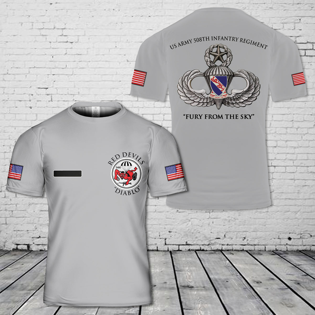 Custom Name US Army 508th Infantry Regiment 3D T-Shirt
