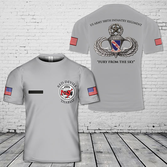 Custom Name US Army 508th Infantry Regiment 3D T-Shirt