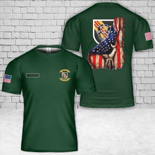 Custom Name US Army 5th SFG(A) Special Forces Group Green Berets T-Shirt 3D