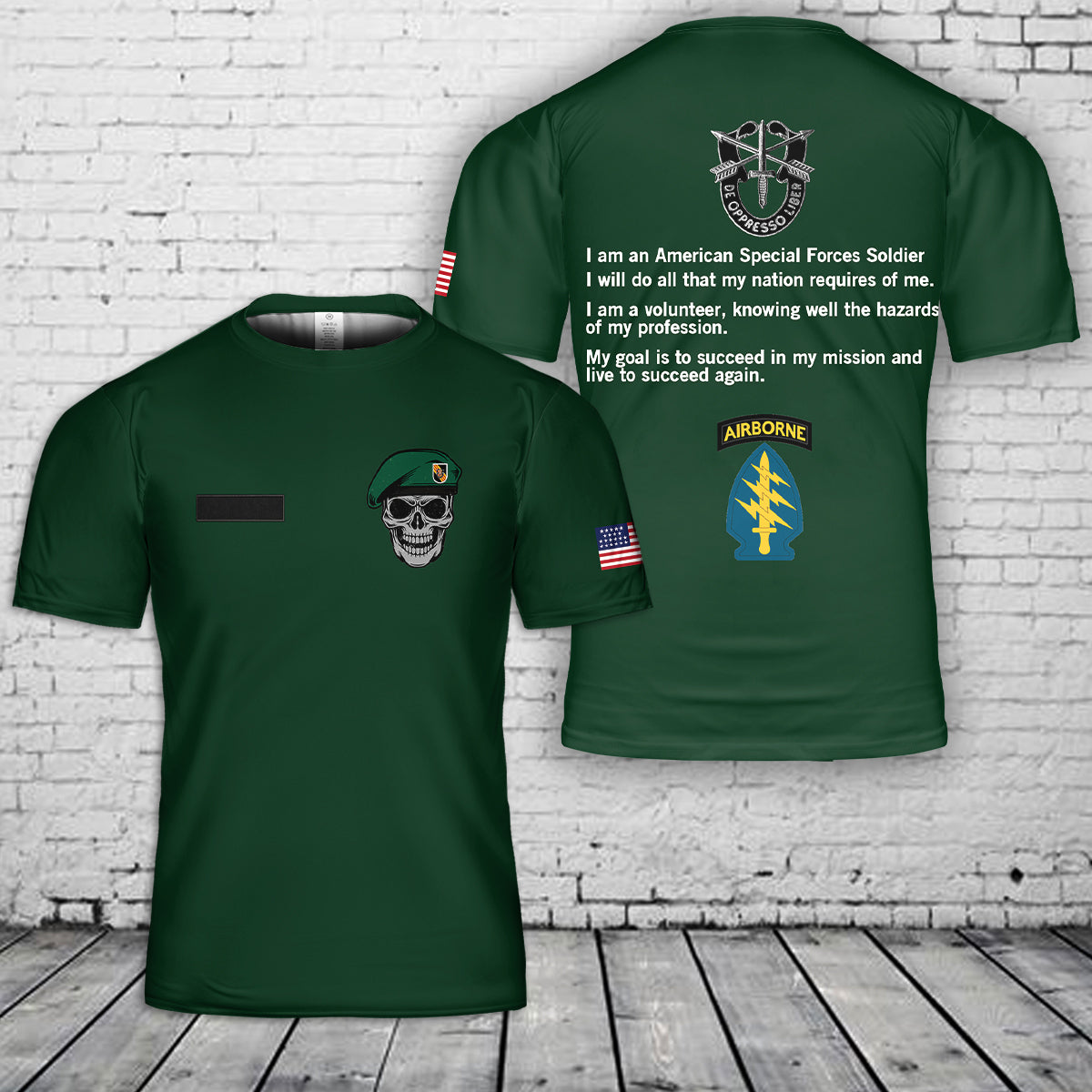 Custom Name US Army 5th SFG(A) Special Forces Group Green Berets T-Shi ...