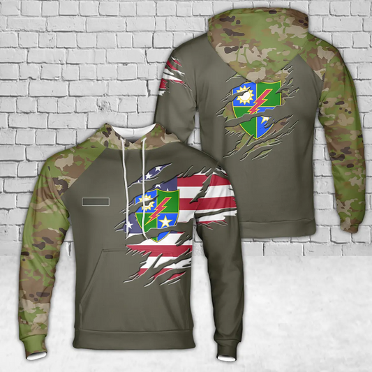 Custom Name US Army 75th Ranger Regiment Hoodie 3D