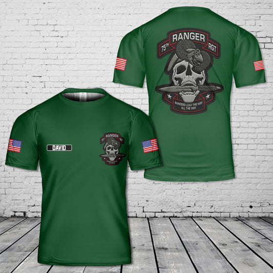 Custom Name US Army 75th Ranger Regiment T-Shirt 3D