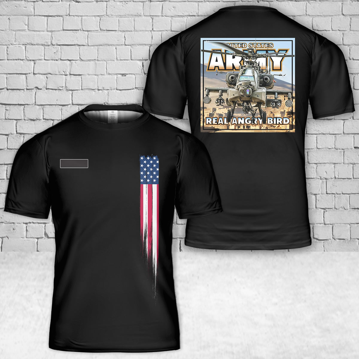 Custom Name US Army “Real Angry Bird” T-Shirt 3D