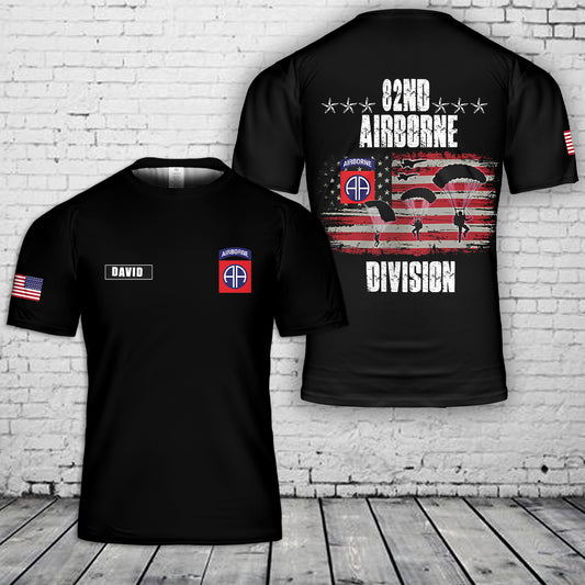 Custom Name US Army 82ND Airborne Division 3D T-Shirt
