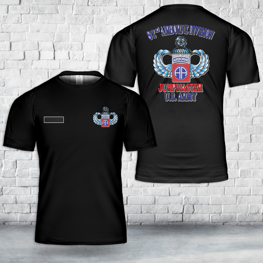 Custom Name US Army 82nd Airborne- Jumpmaster (Master Wings) T-Shirt 3D