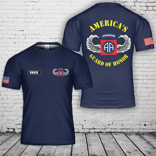 Custom Name US Army 82nd Airborne 3D T-Shirt