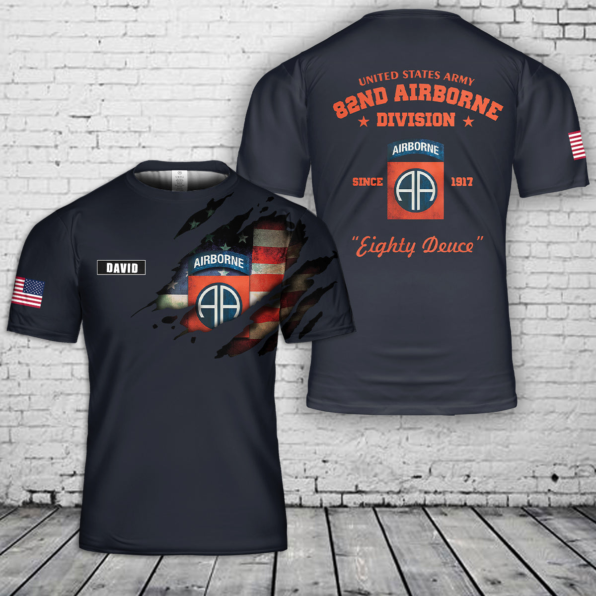 Custom Name US Army 82nd Airborne 3D T-Shirt