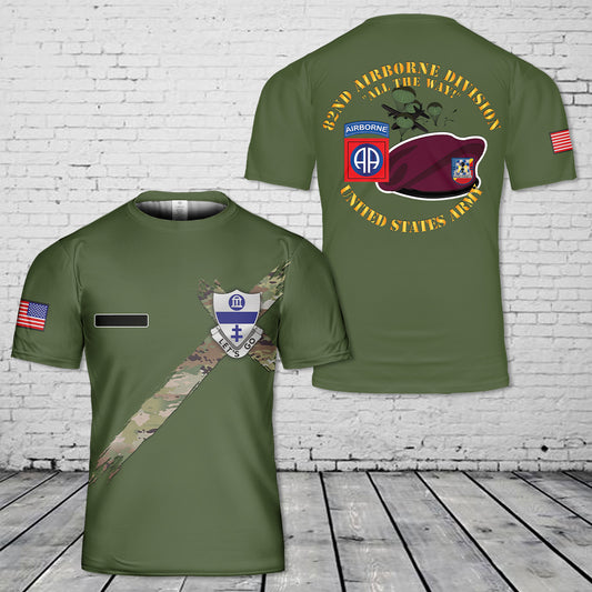 Custom Name US Army 82nd Airborne Division 325 Infantry Regt T-Shirt 3D