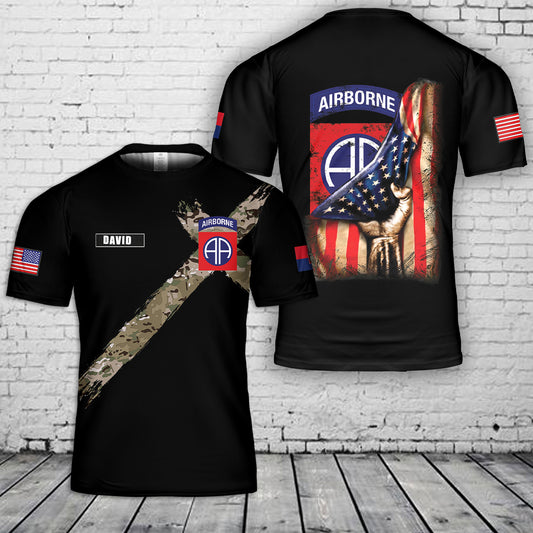 Custom Name US Army 82nd Airborne Division 3D T-Shirt