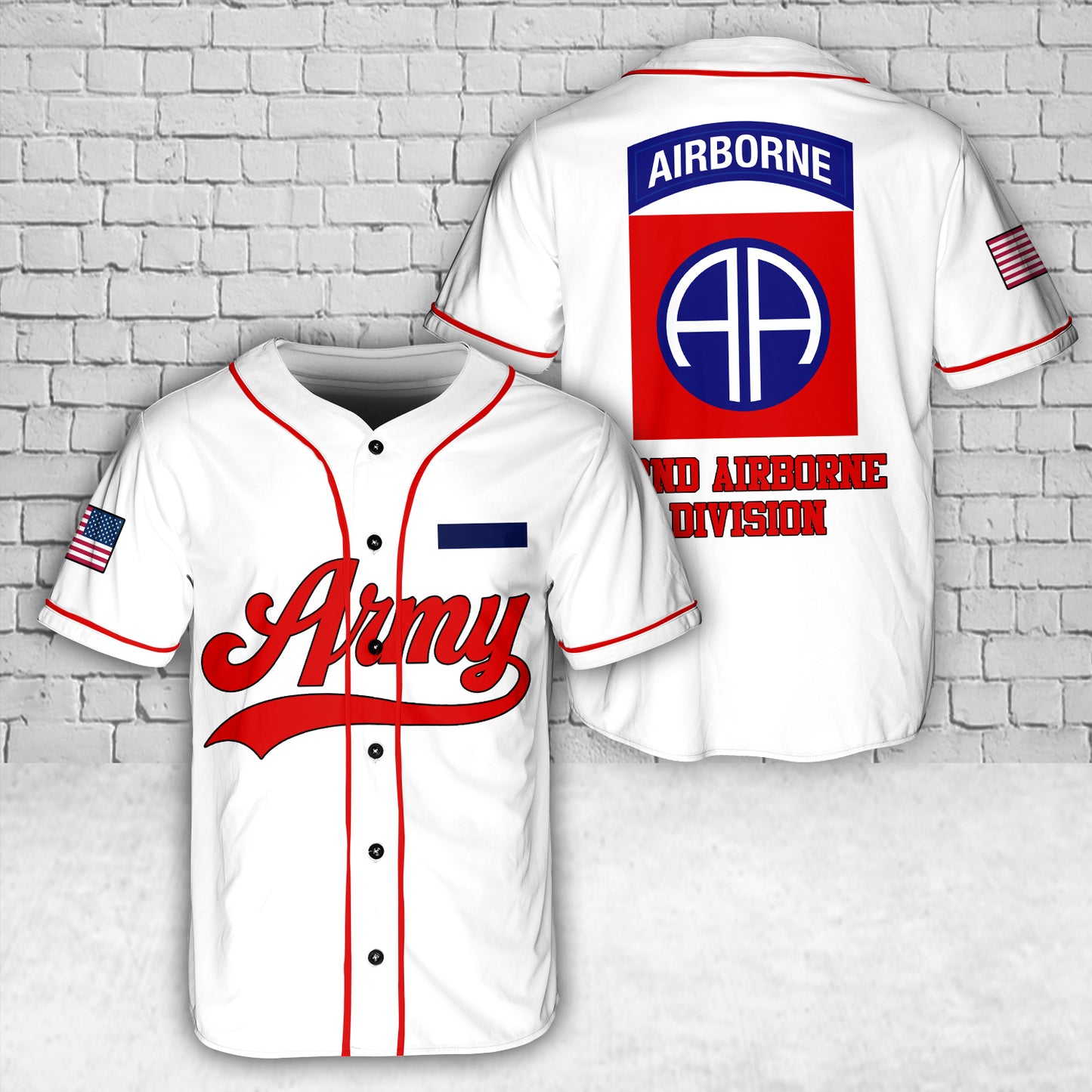 Custom Name US Army 82nd Airborne Division Baseball Jerrsey