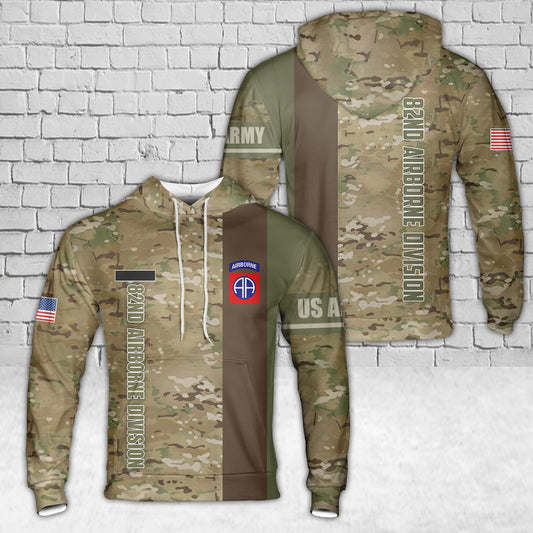 Custom Name US Army 82nd Airborne Division Hoodie 3D