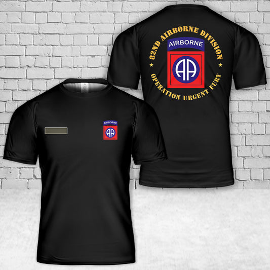 Custom Name US Army 82nd Airborne Division Operation Urgent Fury T-Shirt 3D