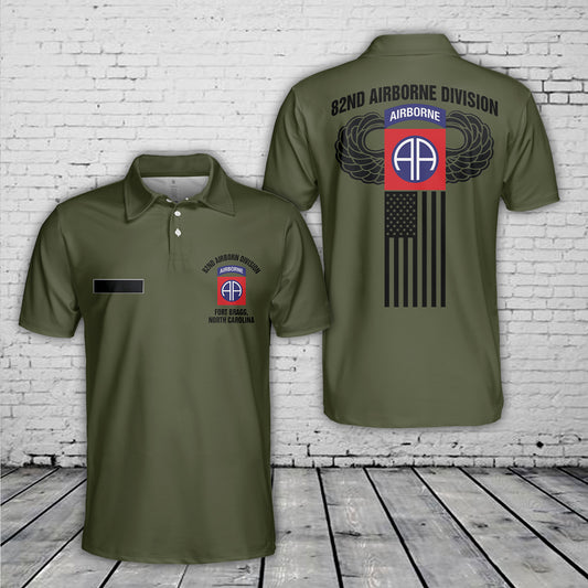 Custom Name US Army 82nd Airborne Division Polo Shirt
