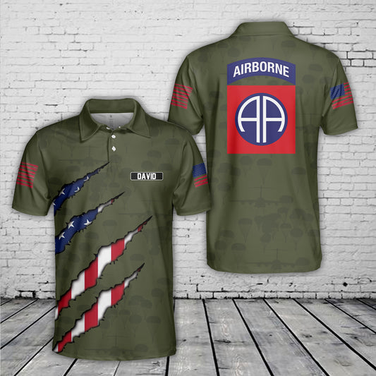 Custom Name US Army 82nd Airborne Division Polo Shirt