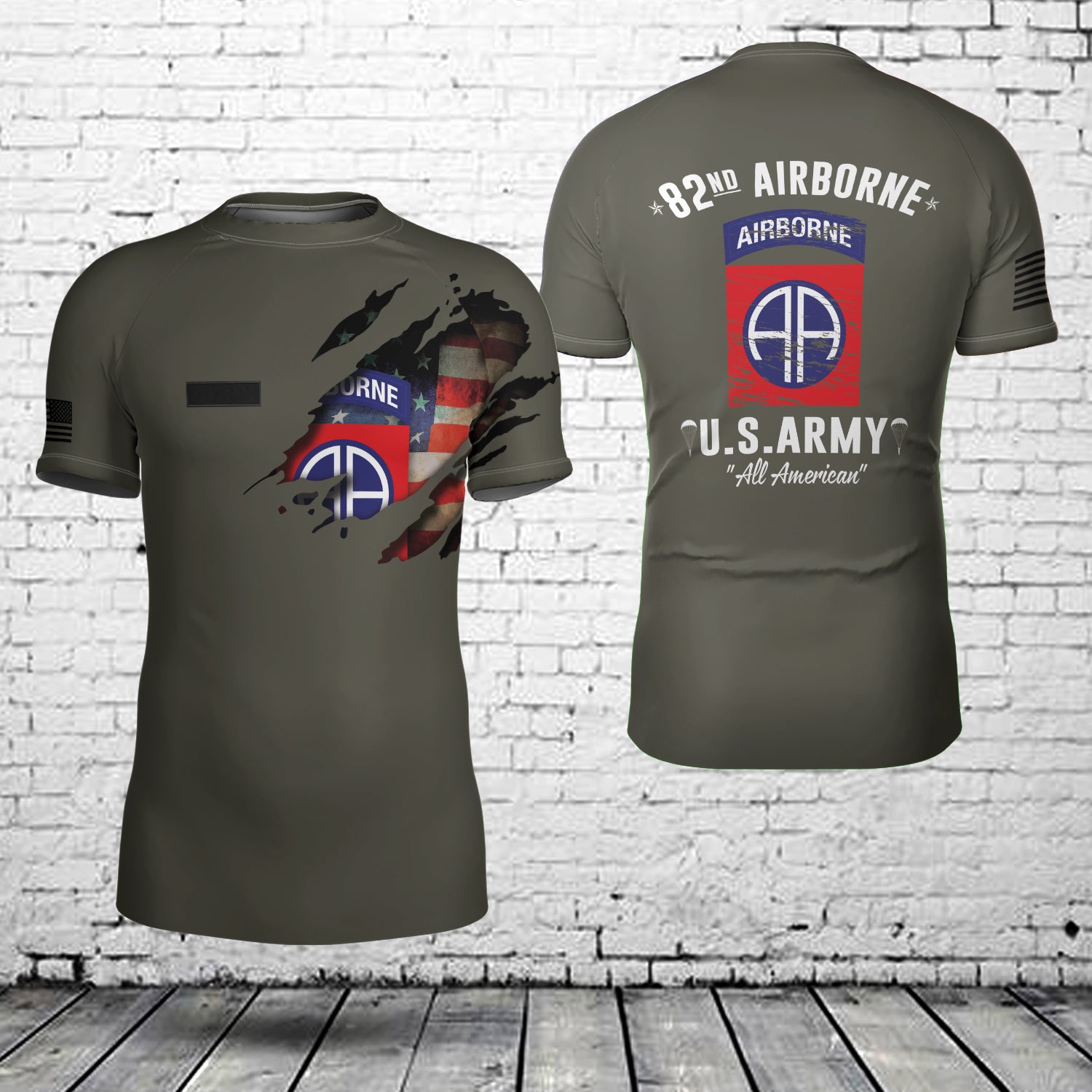 Custom Name US Army 82nd Airborne Division Short-sleeve Rash Guard ...