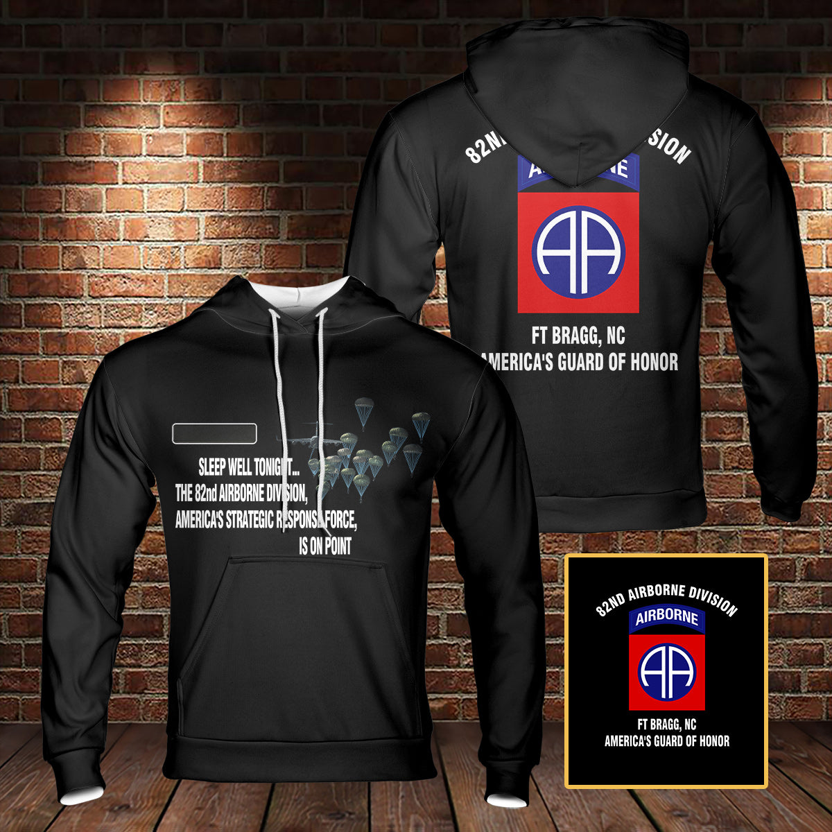 Custom Name US Army 82nd Airborne Division Strategic Response Hoodie 3D
