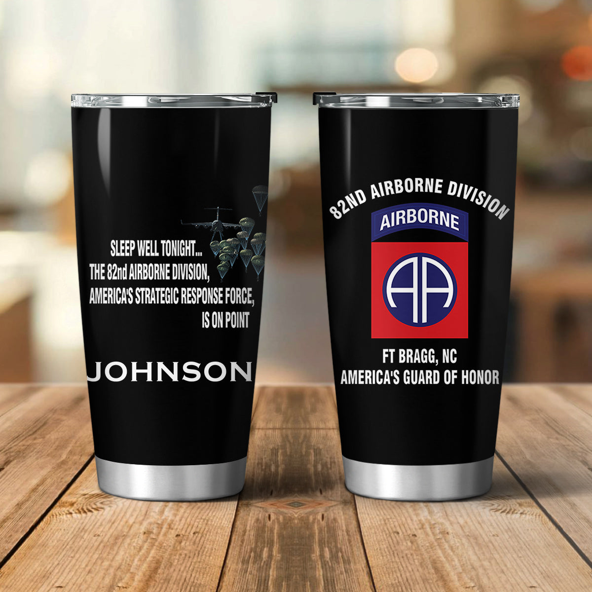 Custom Name US Army 82nd Airborne Division Strategic Response Tumbler 20oz
