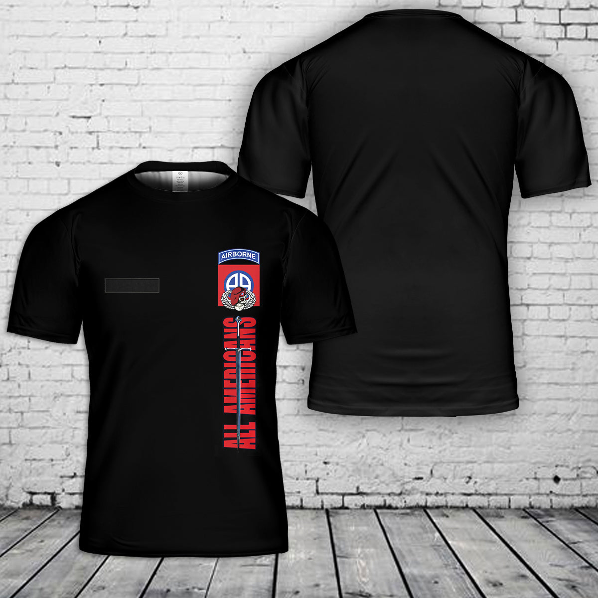 Custom Name US Army 82nd Airborne Division Sword of St Michael T-Shirt 3D