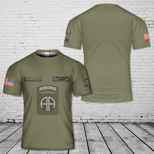 Custom Name US Army 82nd Airborne Division T-Shirt 3D