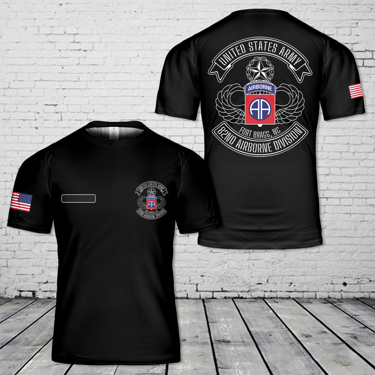 Custom Name US Army 82nd Airborne Division T-Shirt 3D